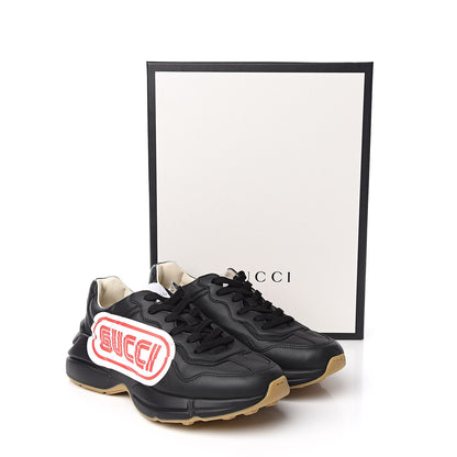 Gucci X SEGA Calfskin Logo Mens Rhyton Sneakers 7.5 Black 10 of 10