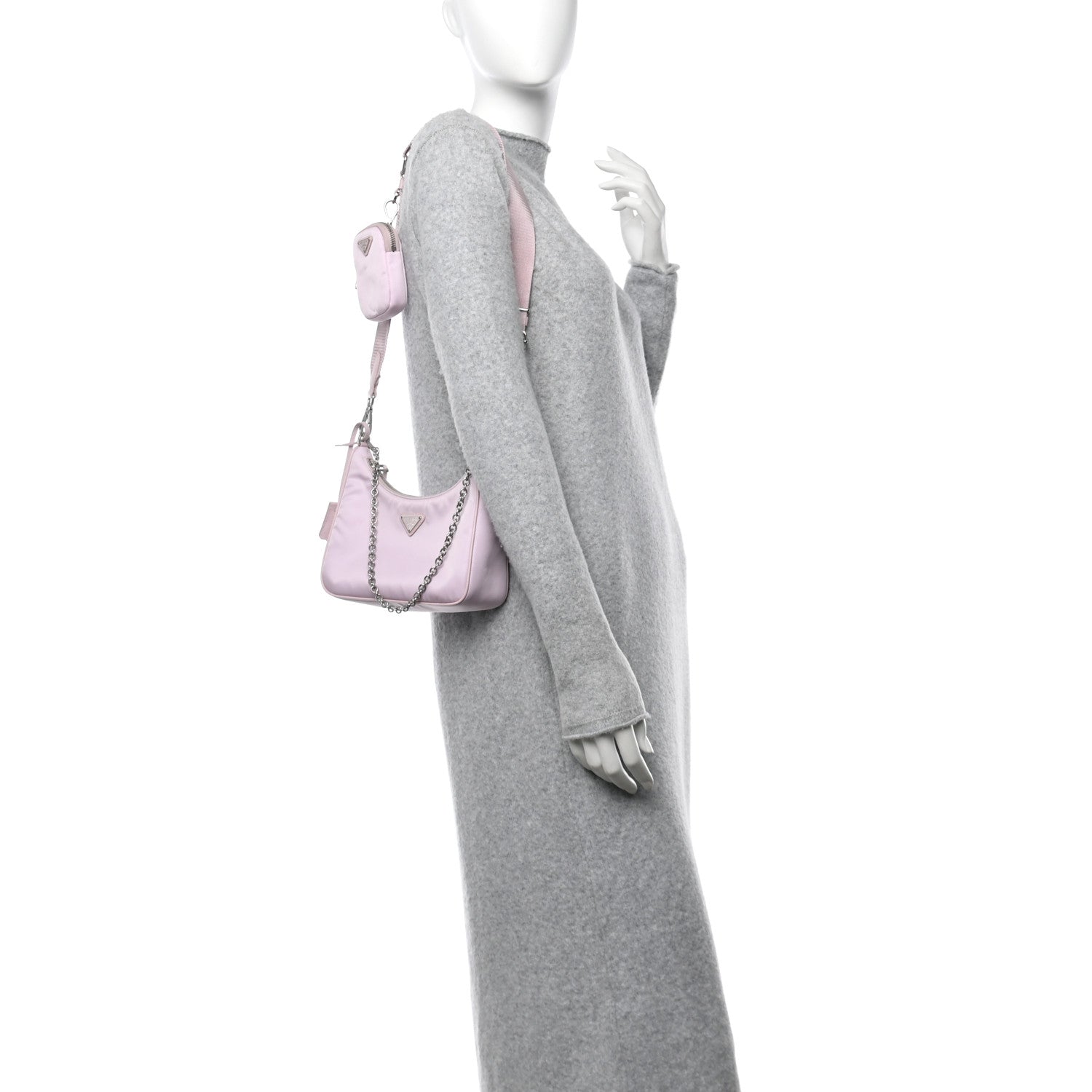 Prada Nylon Re-Edition 2005 Shoulder Bag Alabastro 2 of 11