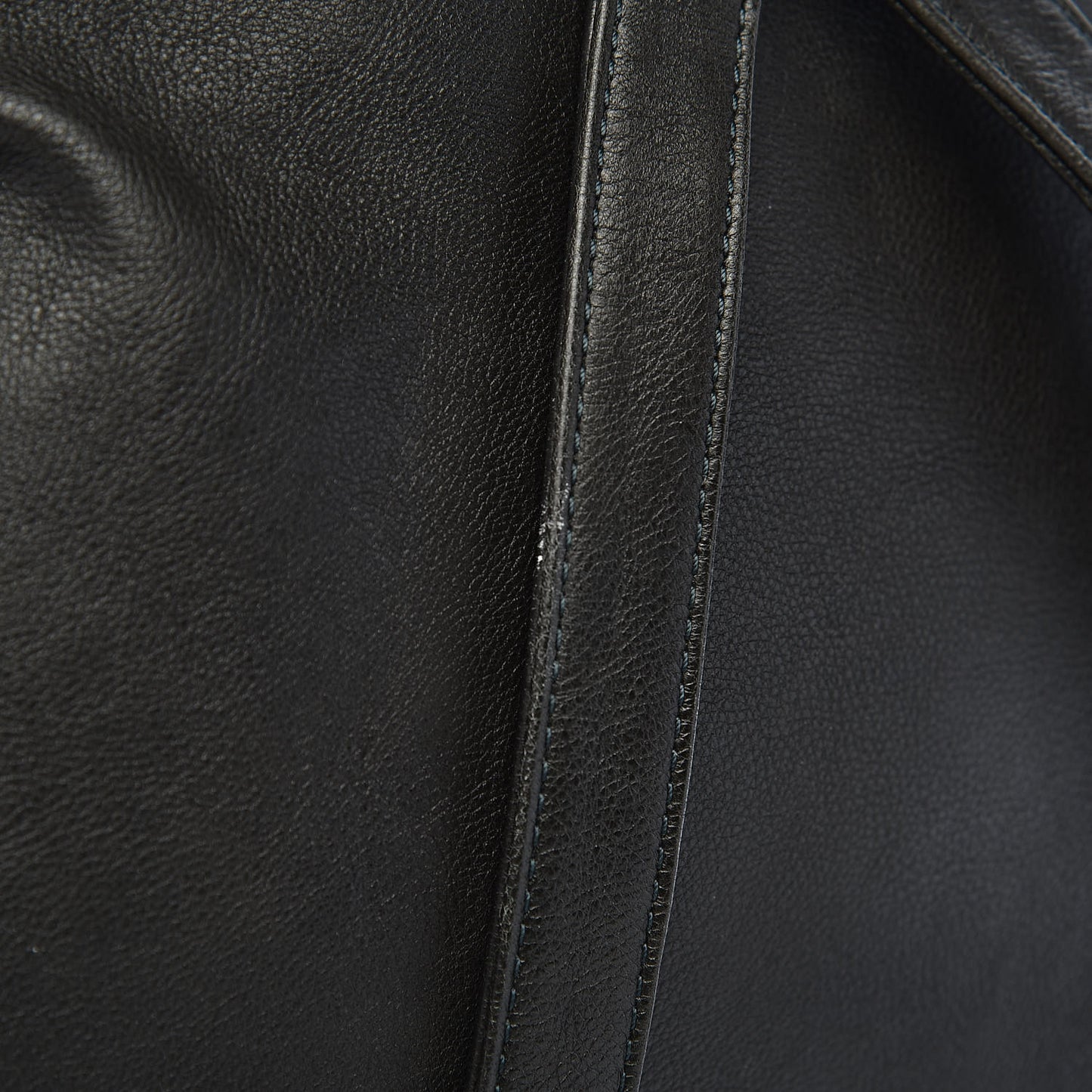 Grained Calfskin Stitched Pocket Backpack Dark Green