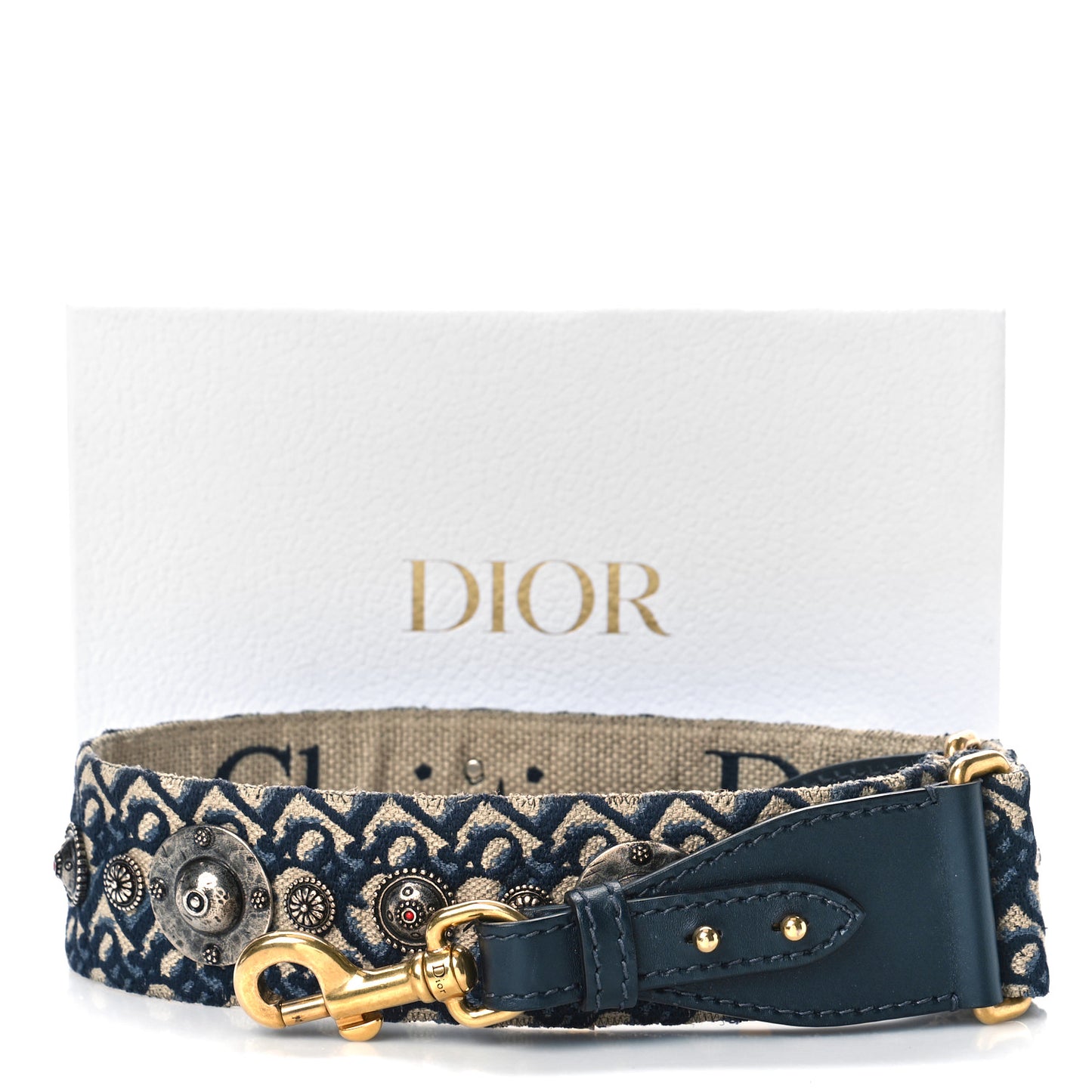 Oblique Studded Shoulder Strap Blue