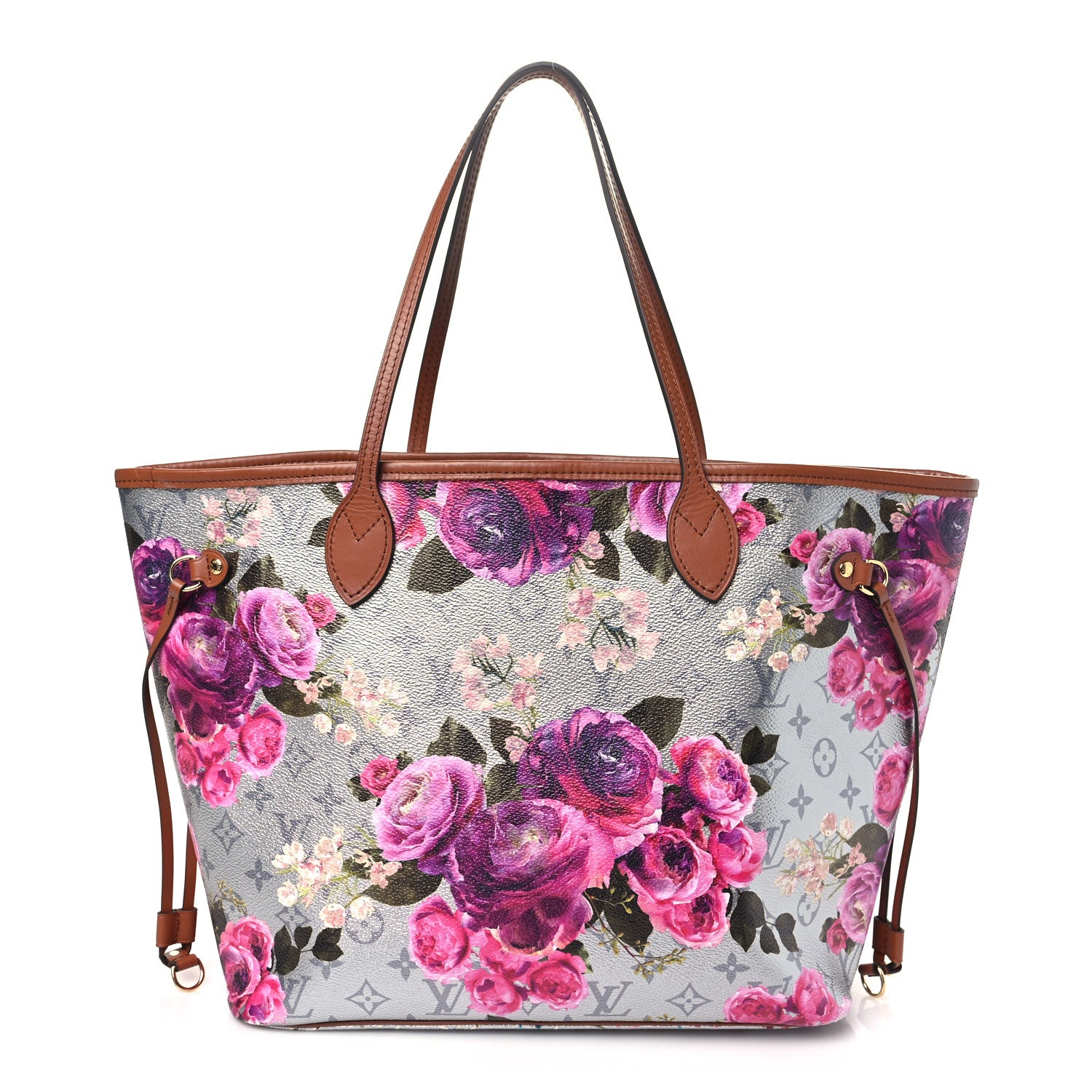 Louis Vuitton Metallic Monogram LV Garden Neverfull MM Silver 1 of 10