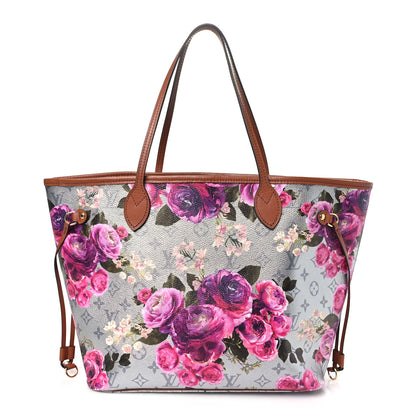 Louis Vuitton Metallic Monogram LV Garden Neverfull MM Silver 1 of 10