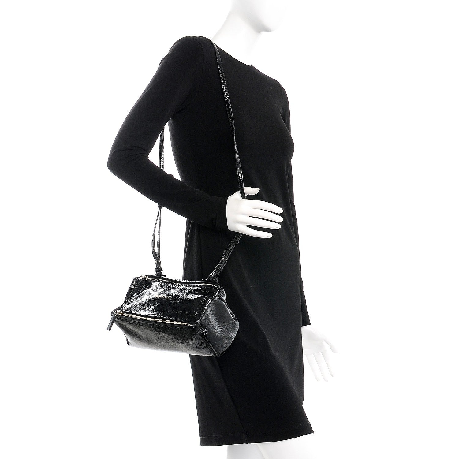 Givenchy Crinkled Patent Mini Pandora Black 2 of 7