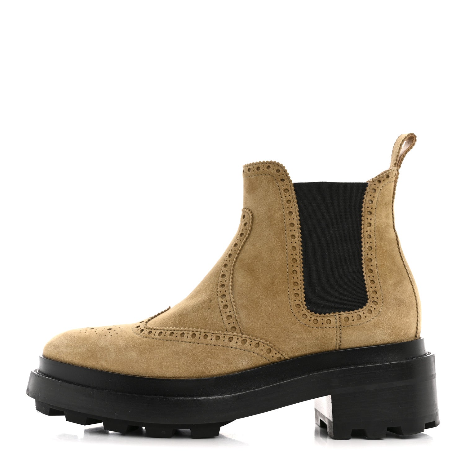 Hermes Suede Goatskin Chelsea Ankle Boots 37 Beige Gobi 1 of 13
