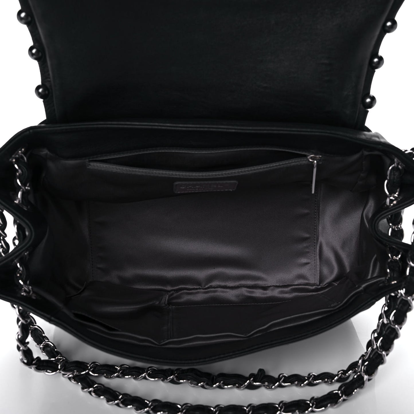 Lambskin Pearl Obsession Flap Black