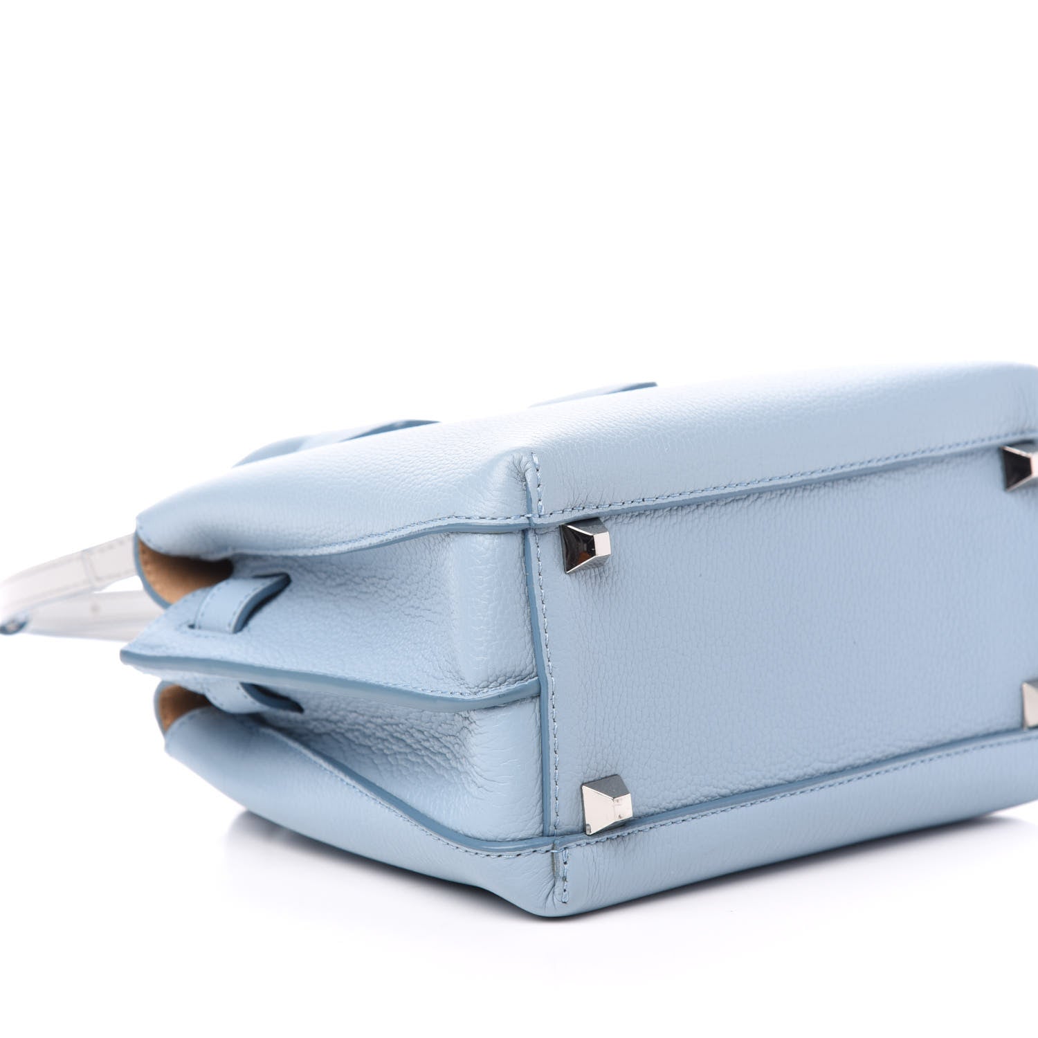 MCM Grained Calfskin Mini Milla Tote Sky Blue 8 of 10