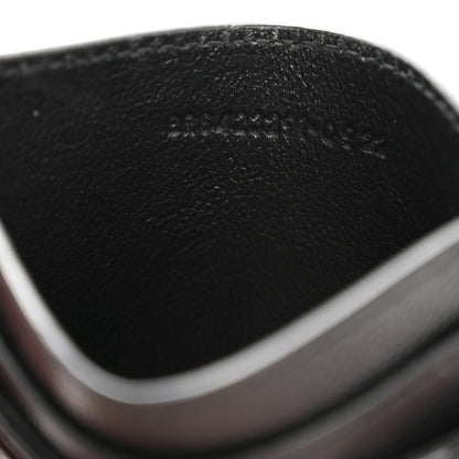 Saint Laurent Grain De Poudre Matelasse Chevron Monogram Credit Card Case Black 13 of 20
