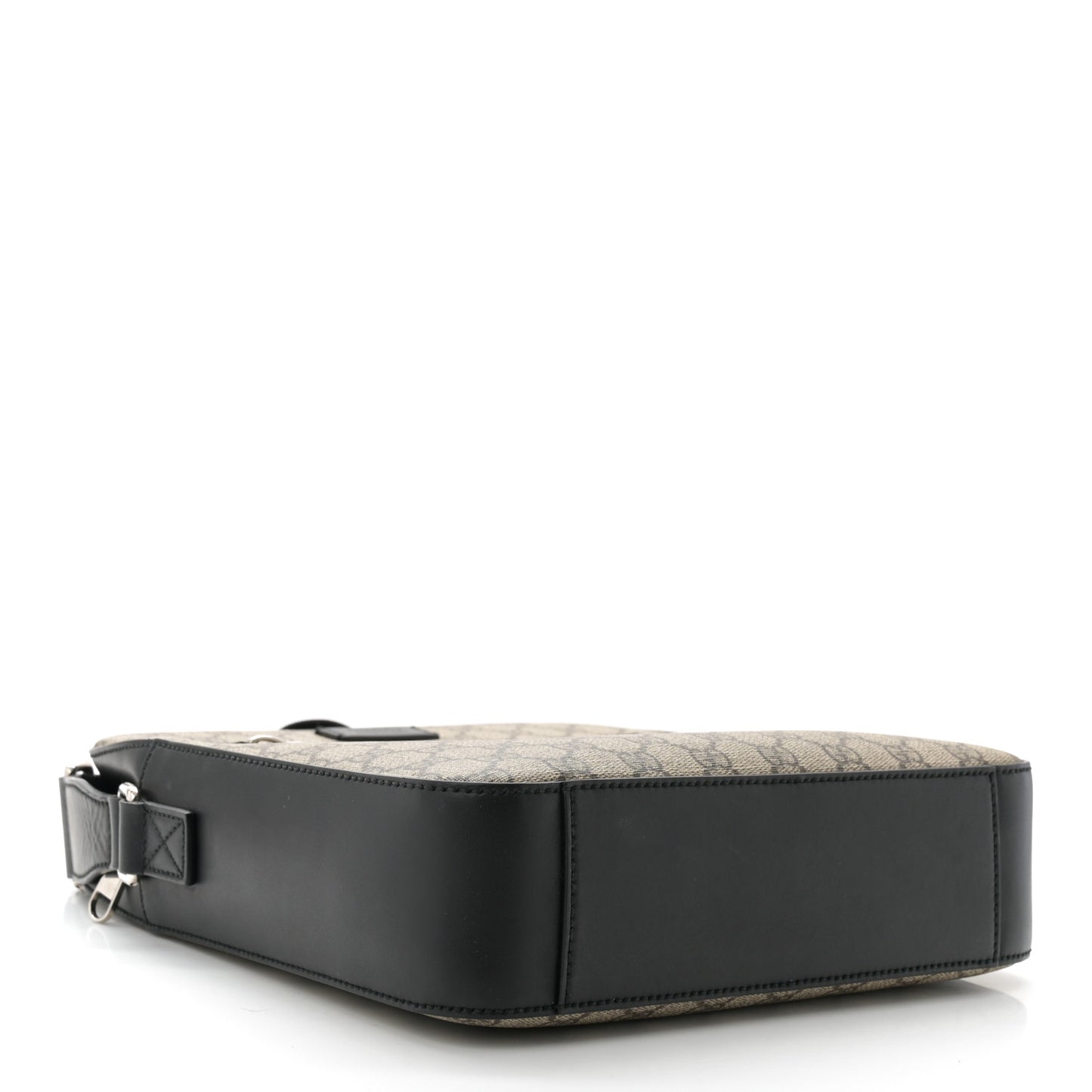 GG Supreme Monogram Flat Messenger Bag Beige Black New Acero