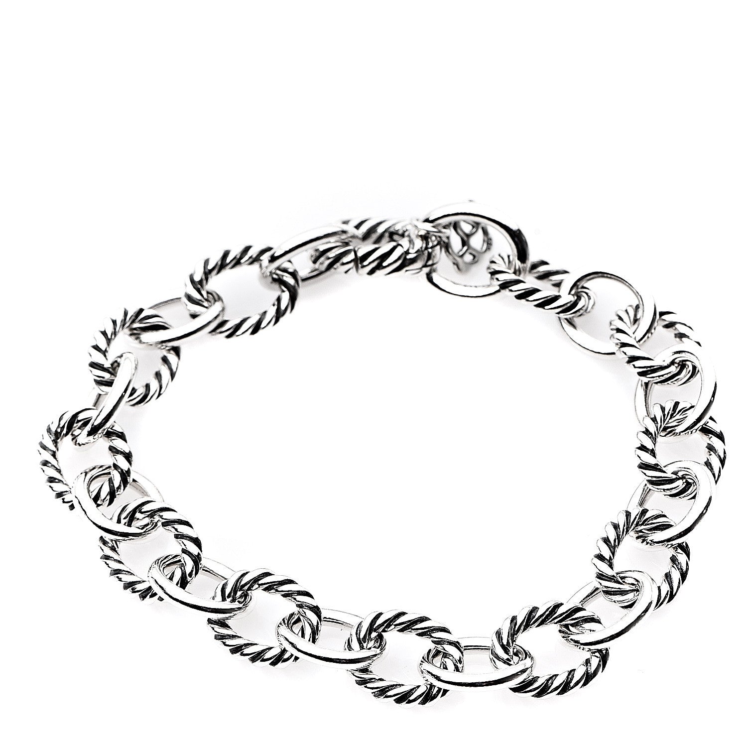 David Yurman Sterling Silver 10mm Medium Oval Link Bracelet 1 of 3