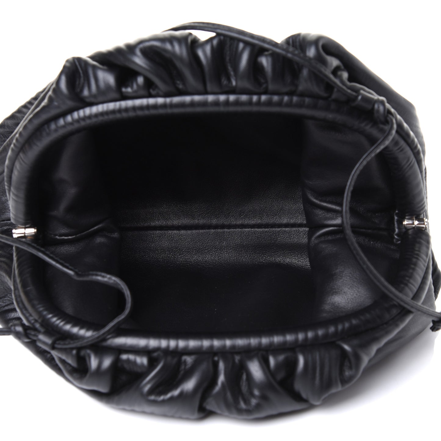 Bark Calfskin Embossed The Mini Pouch Clutch Black