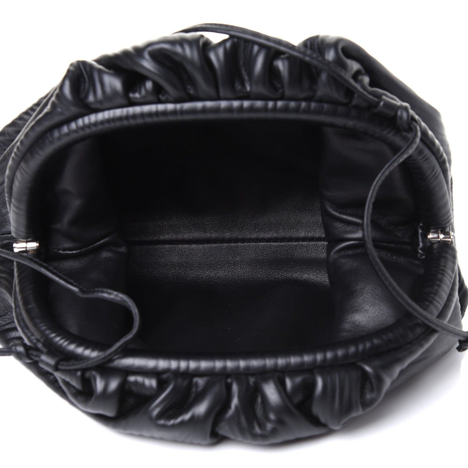 Bottega Veneta Bark Calfskin Embossed The Mini Pouch Clutch Black 4 of 4