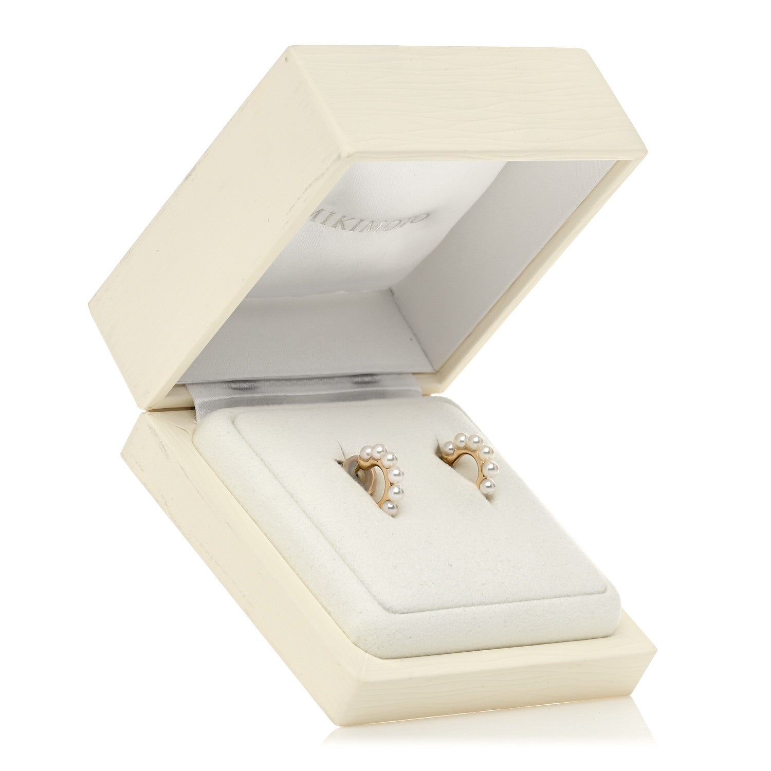 Mikimoto 18K Yellow Gold Akoya Cultured Pearl 8mm Hoop Earrings 4 of 4