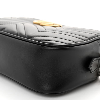 Gucci Calfskin Matelasse Small GG Marmont Chain Shoulder Bag Black 10 of 11