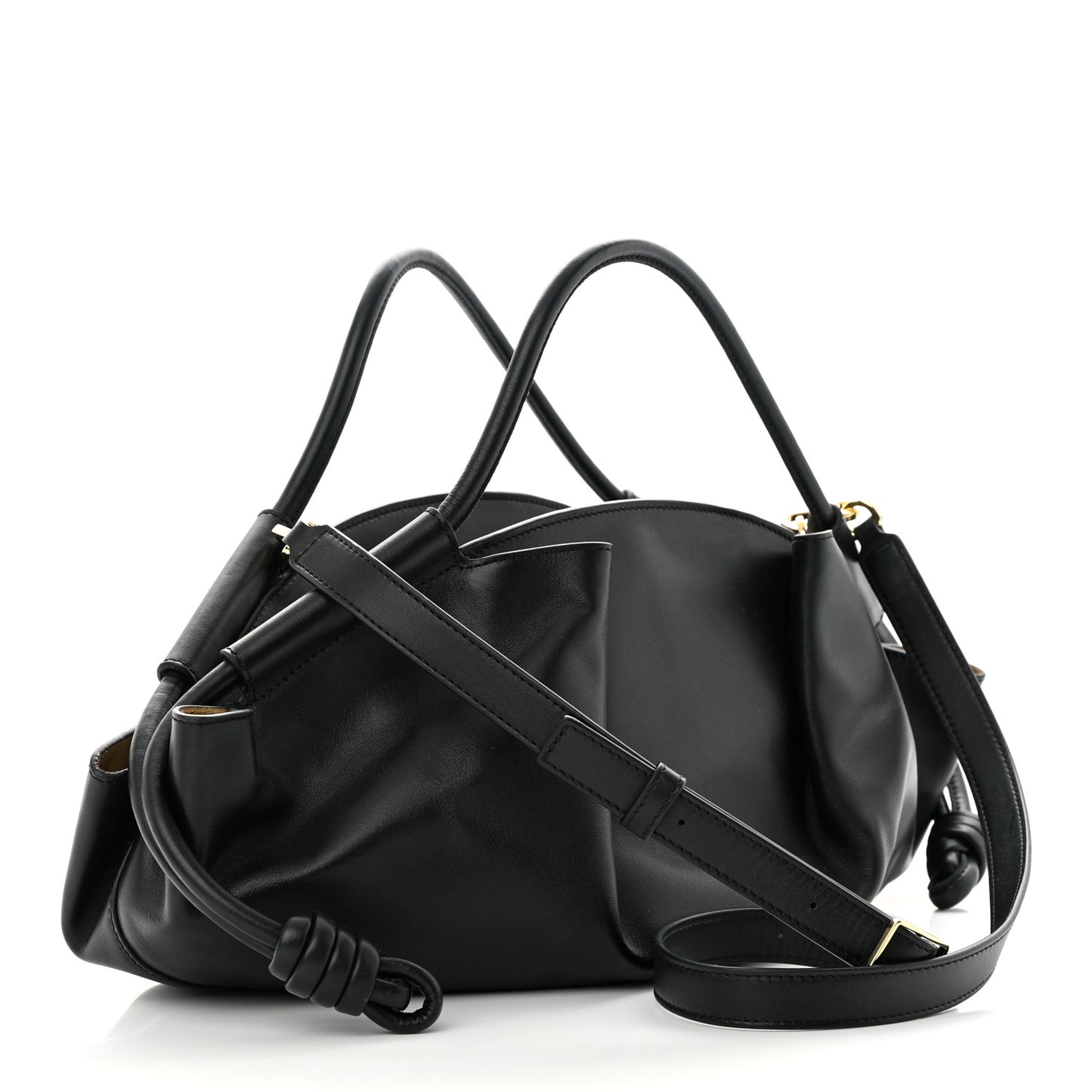 Shiny Nappa Calfskin Paseo Bag Black