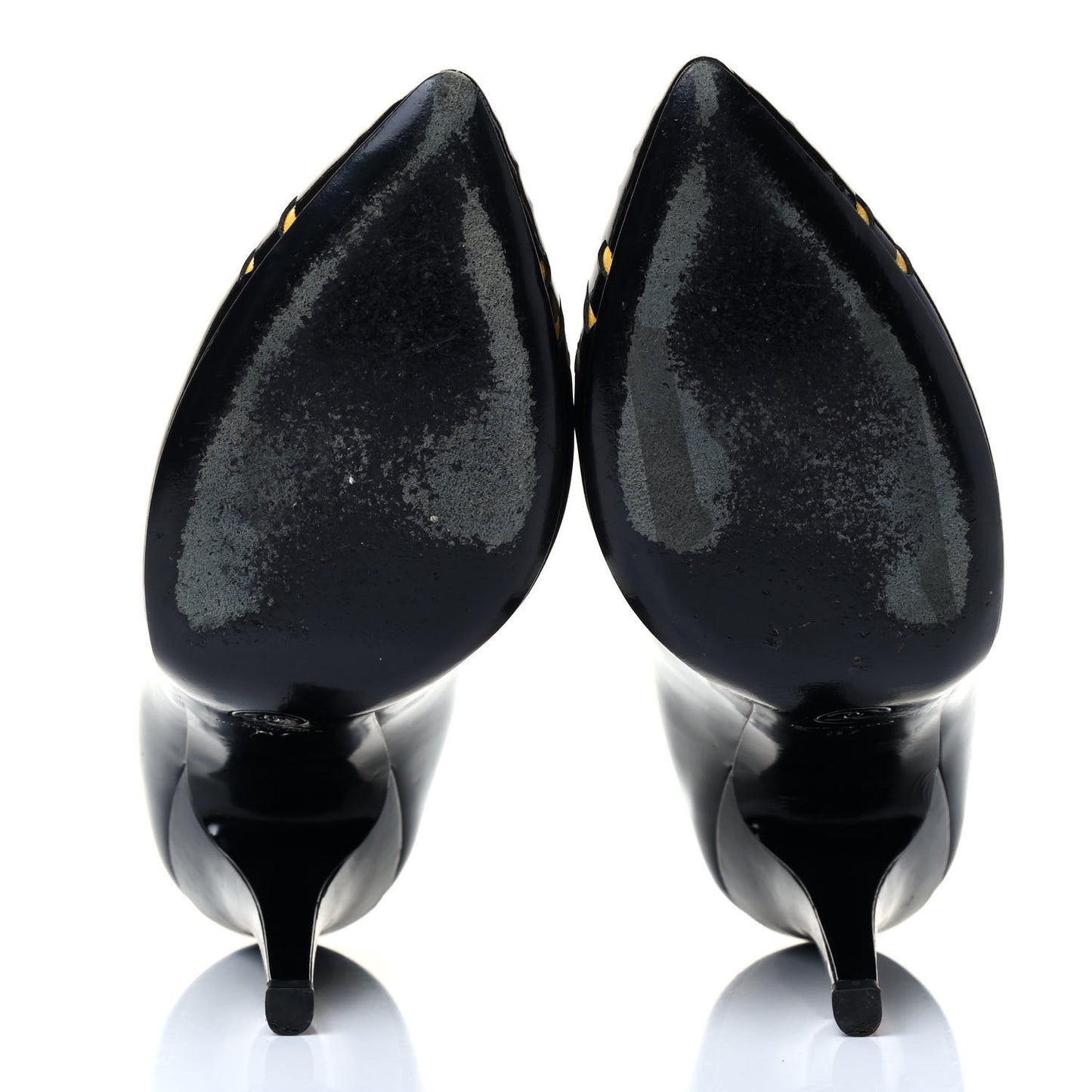 Patent Cut Out CC Pumps 37 Black Yellow