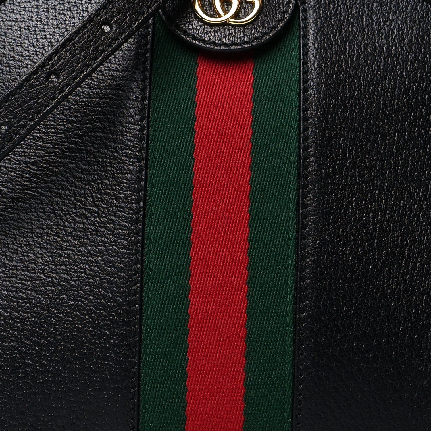 Gucci Calfskin GG Web Small Ophidia Dome Shoulder Bag Black 9 of 11