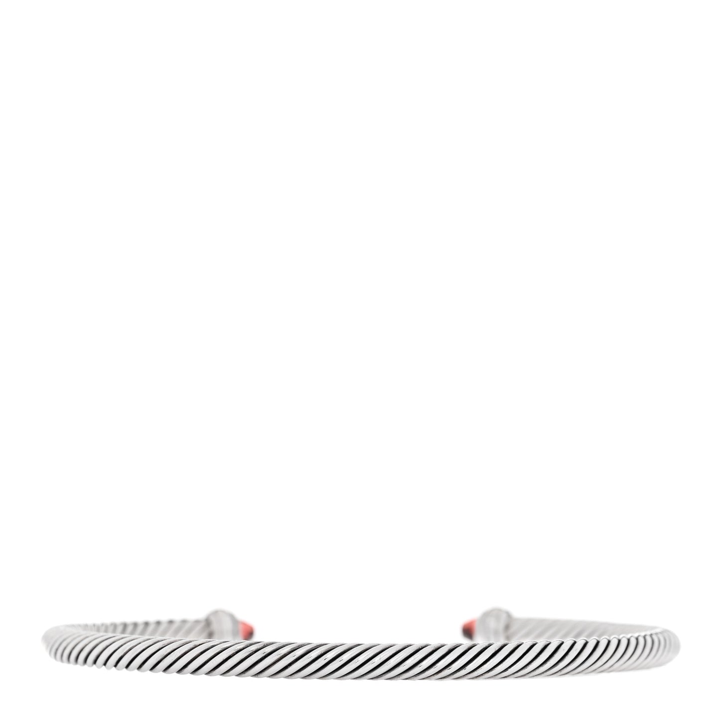 Sterling Silver 18K Yellow Gold Garnet 4mm Cable Classics Bracelet