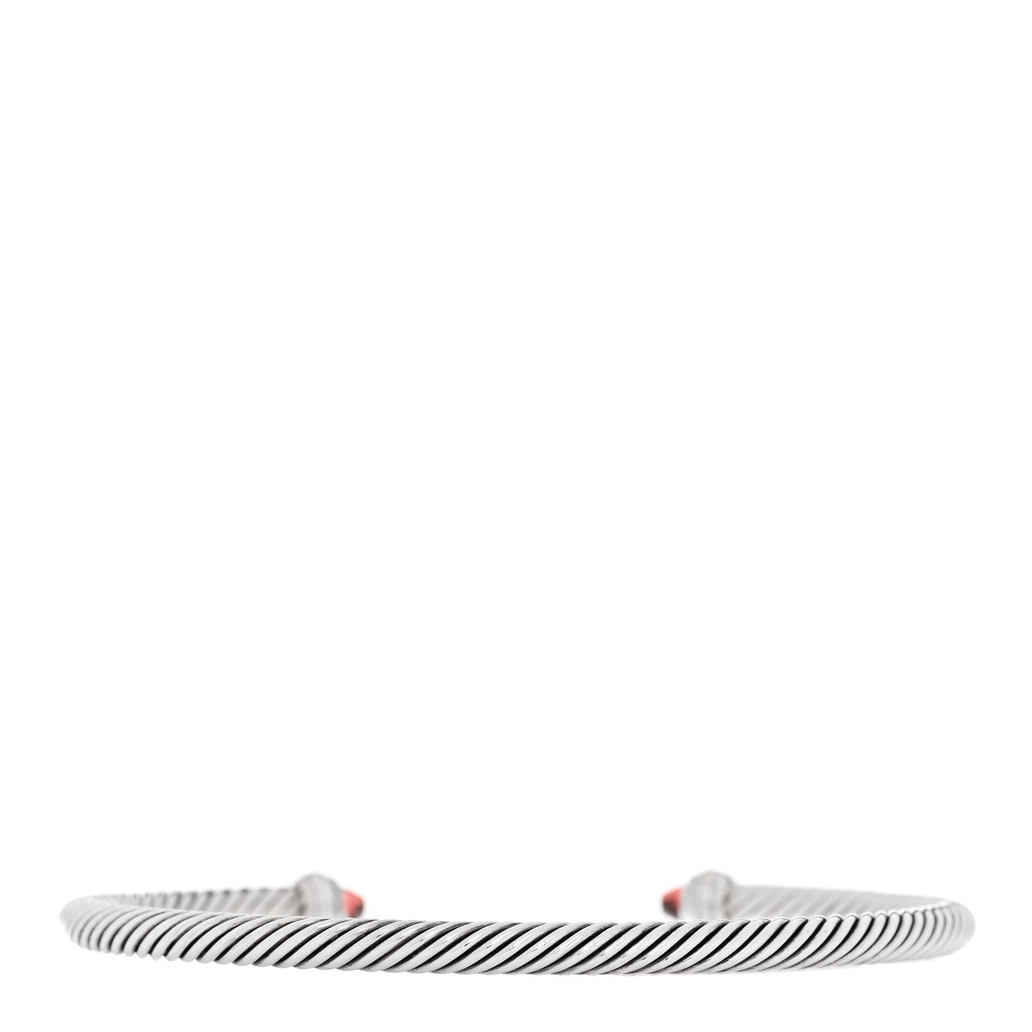 David Yurman Sterling Silver 18K Yellow Gold Garnet 4mm Cable Classics Bracelet 2 of 4
