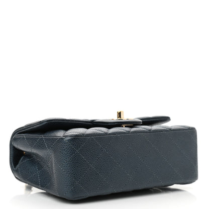 Chanel Iridescent Caviar Quilted Mini Rectangular Flap Dark Blue 3 of 10