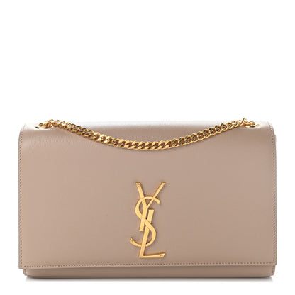 Saint Laurent Grain De Poudre Medium Monogram Kate Satchel Nude Powder 1 of 8