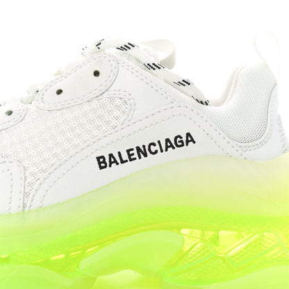 Balenciaga Fabric Mesh Clear Sole Fluo Womens Triple S Sneakers 36 White Fluo Yellow 6 of 8