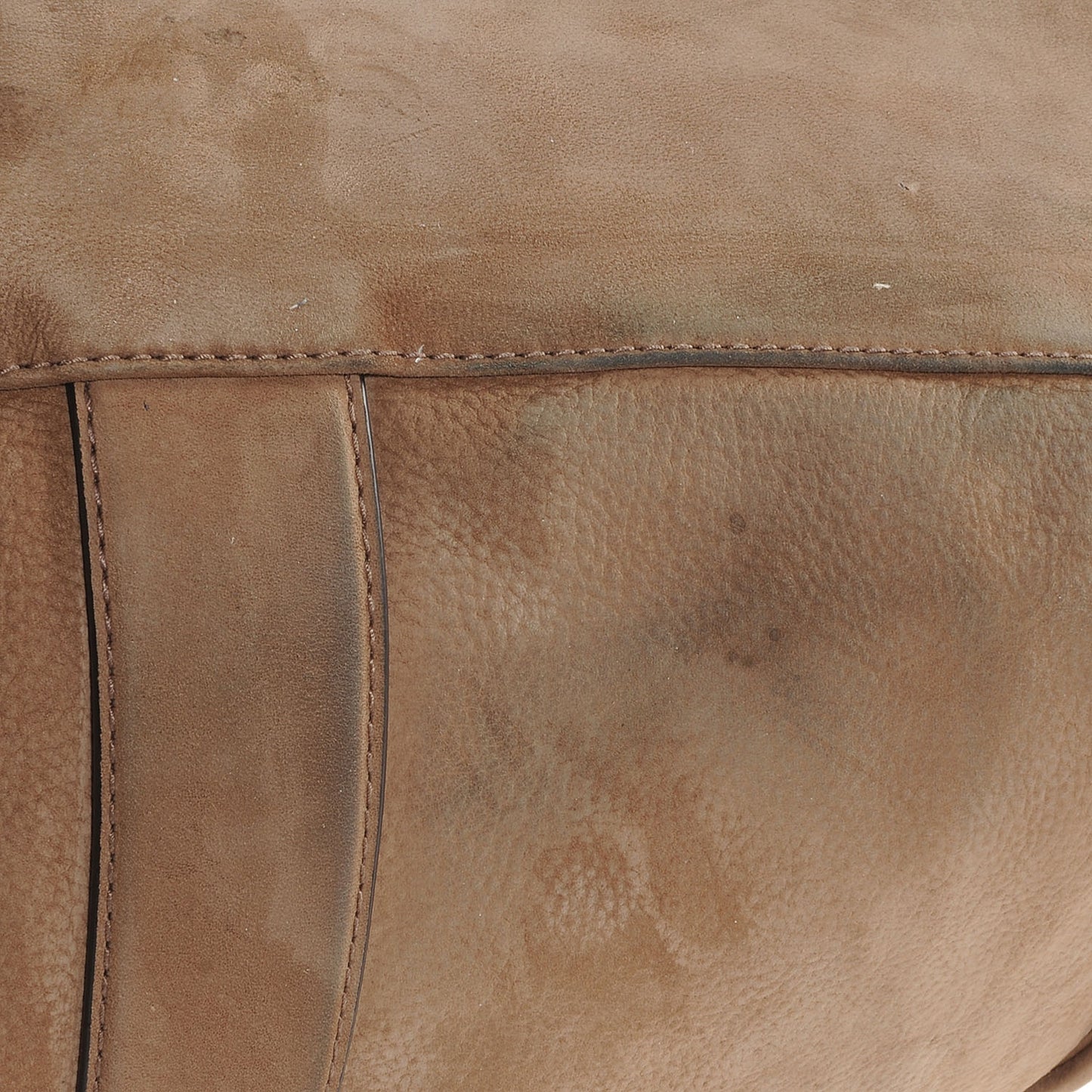 Nubuck Large Soft Stirrup Shoulder Bag Light Brown