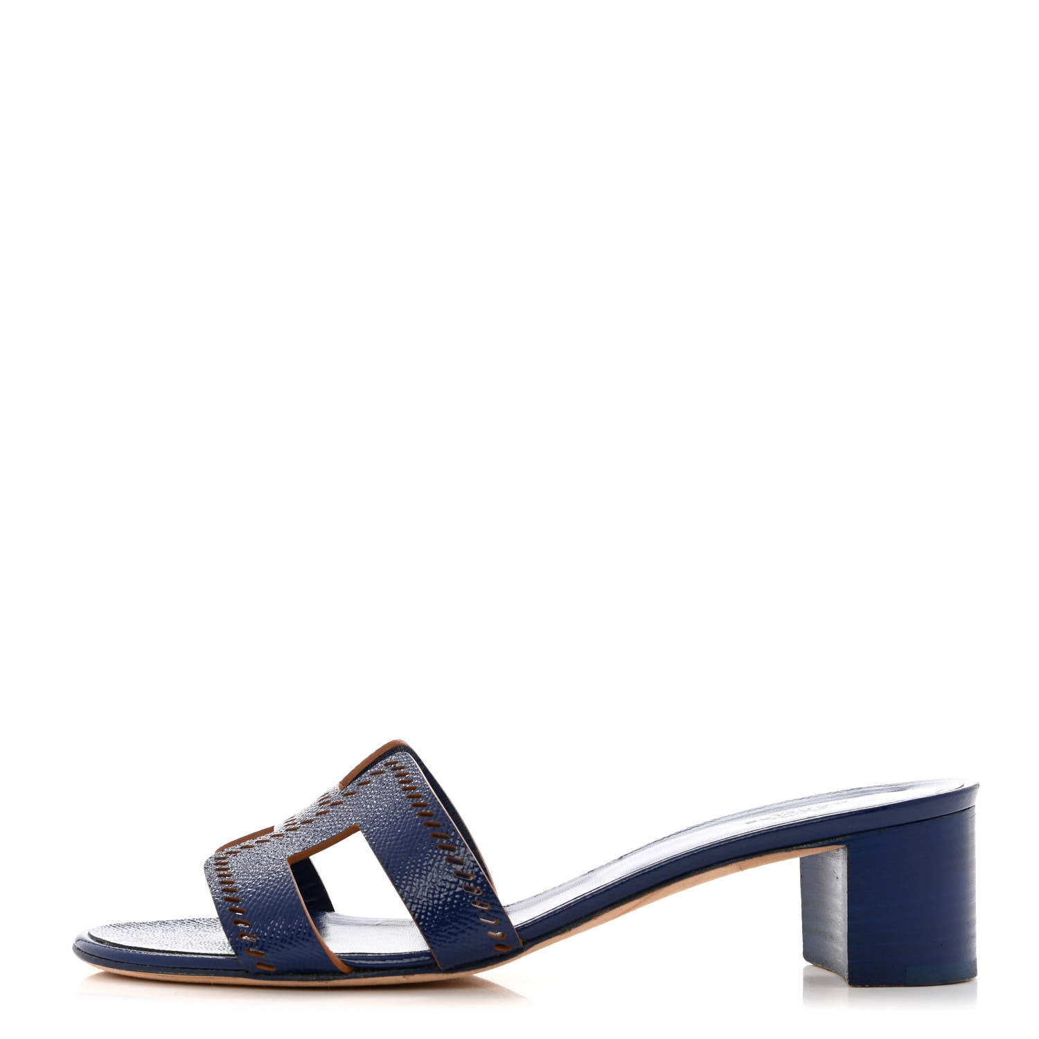 Hermes Patent Epsom Oasis Sandals 38.5 Bleu Saphir 1 of 10