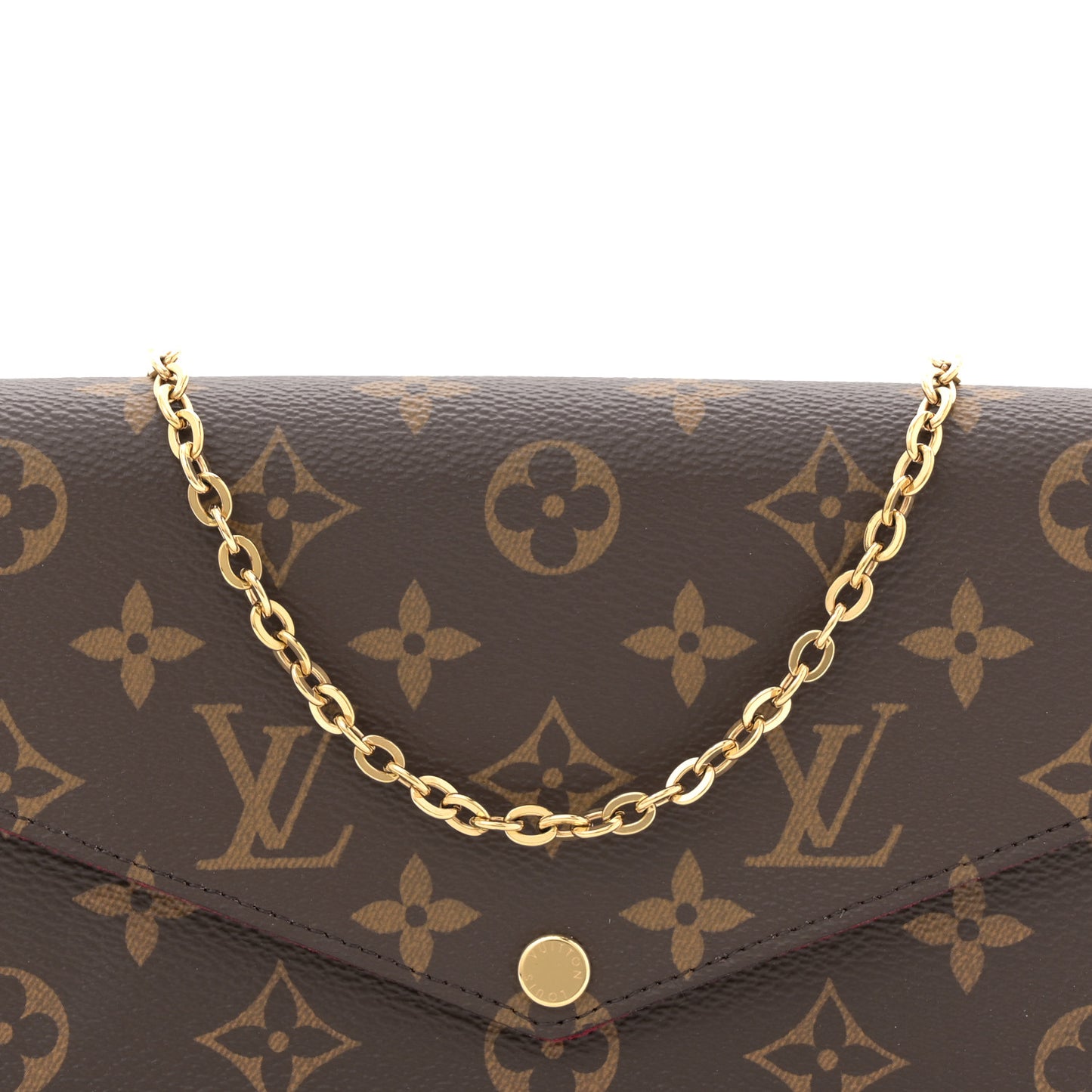 Monogram Pochette Felicie Chain Wallet Fuchsia