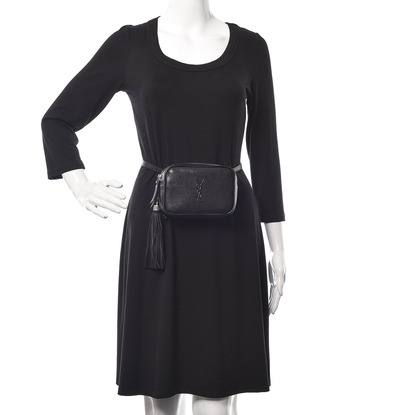 Lambskin Monogram Lou Belt Bag Black
