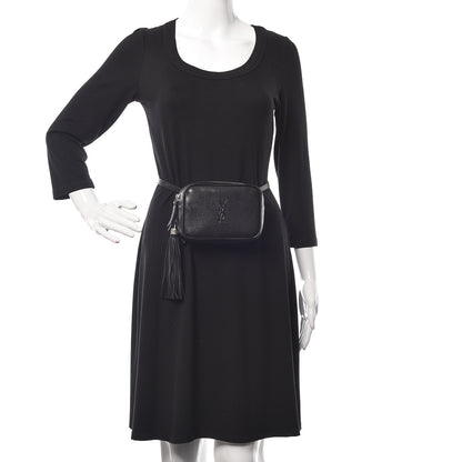 Saint Laurent Lambskin Monogram Lou Belt Bag Black 2 of 10