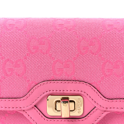 Gucci GG Monogram Scratch Lux Calfskin Mini Luce Shoulder Bag Blossom Rose Dark Blossom 7 of 9