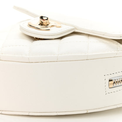 Chanel Lambskin Quilted CC In Love Heart Clutch With Chain White 10 of 11