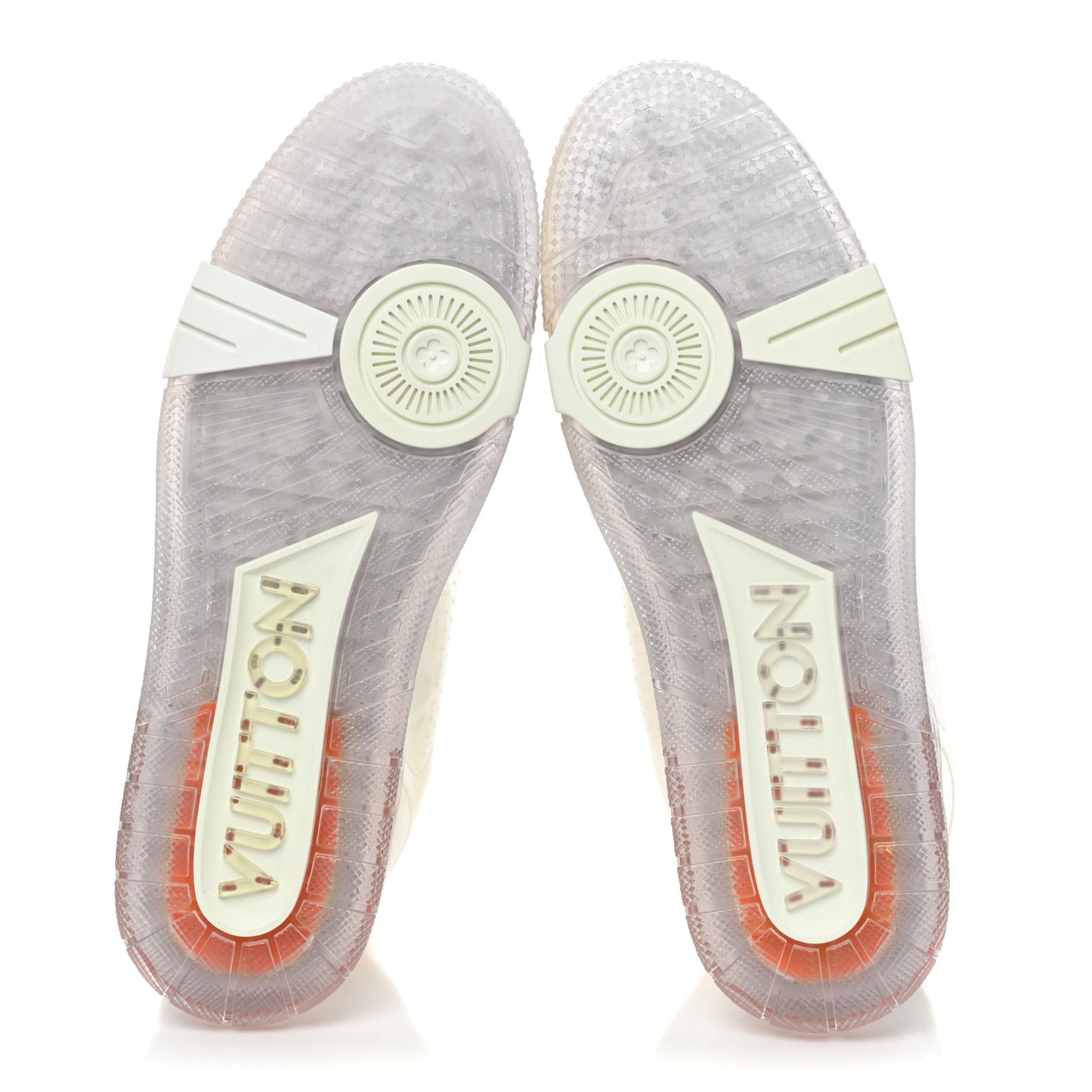 Mix Materials Transparent Monogram Mens LV Trainer Sneakers 8 White