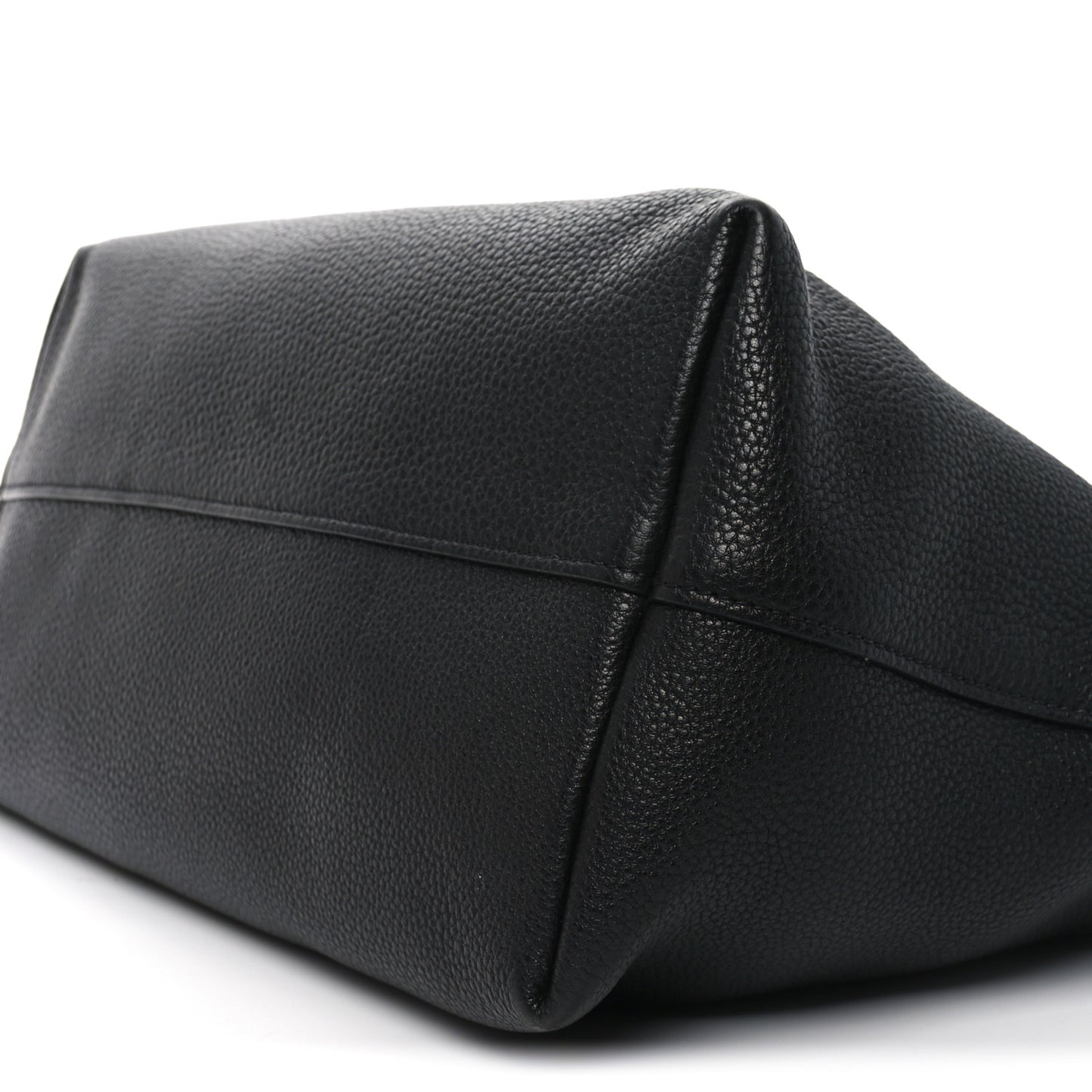 Vitello Daino Pocket Shopping Tote Black