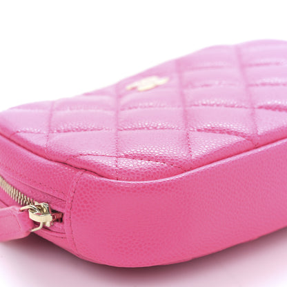Chanel Caviar Quilted Small Curvy Pouch Cosmetic Case Pink 8 of 9
