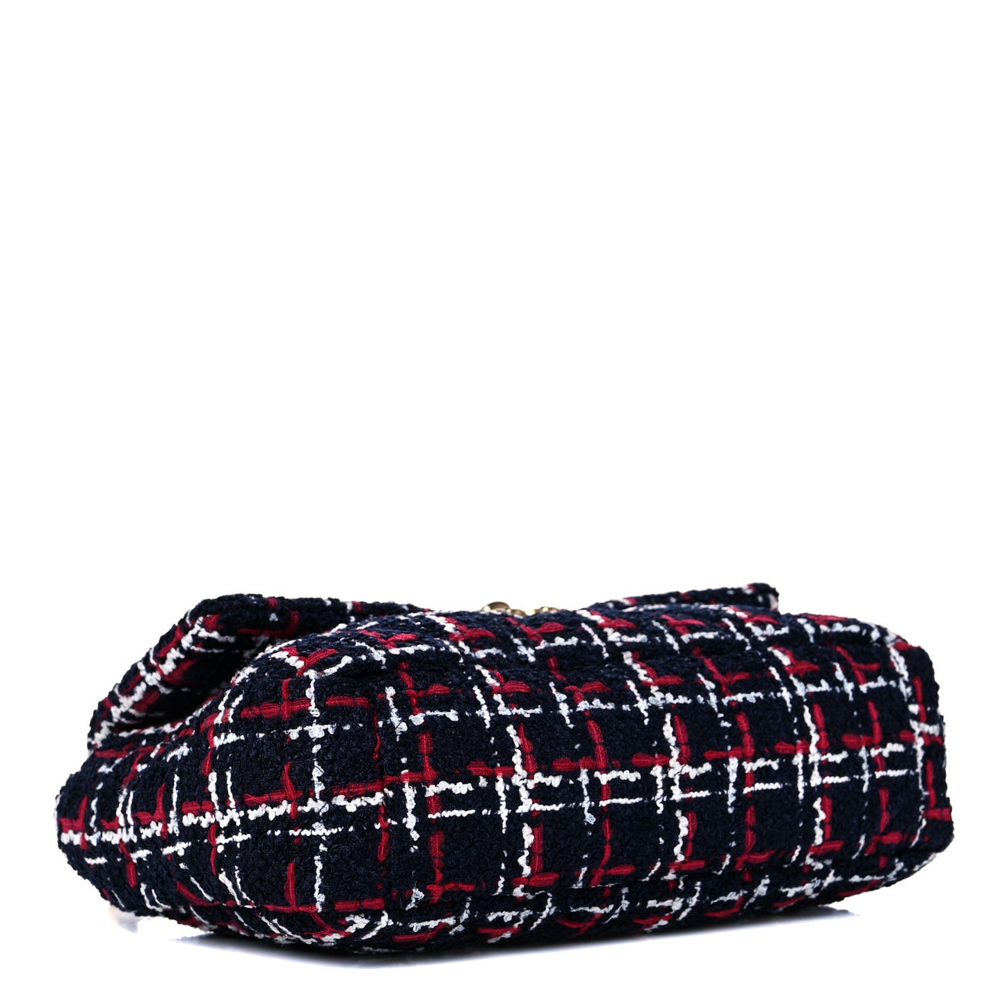 Tweed Quilted Medium Chanel 19 Flap Navy Blue White Red