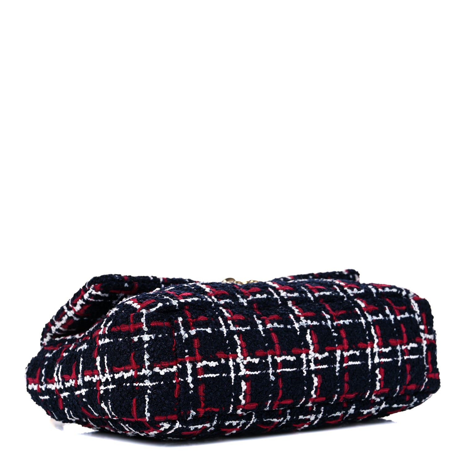 Chanel Tweed Quilted Medium Chanel 19 Flap Navy Blue White Red 4 of 10