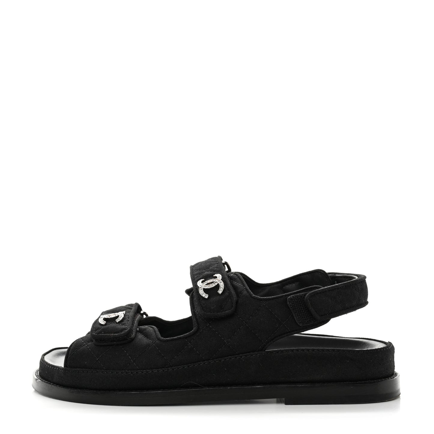 Mixed Fibers Velcro Dad Sandals 36.5 Black