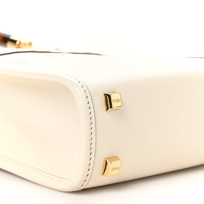 Fendi Vitello King Plexiglass Logo Embossed Mini Fendi Sunshine Shopper Tote White Ice 9 of 10