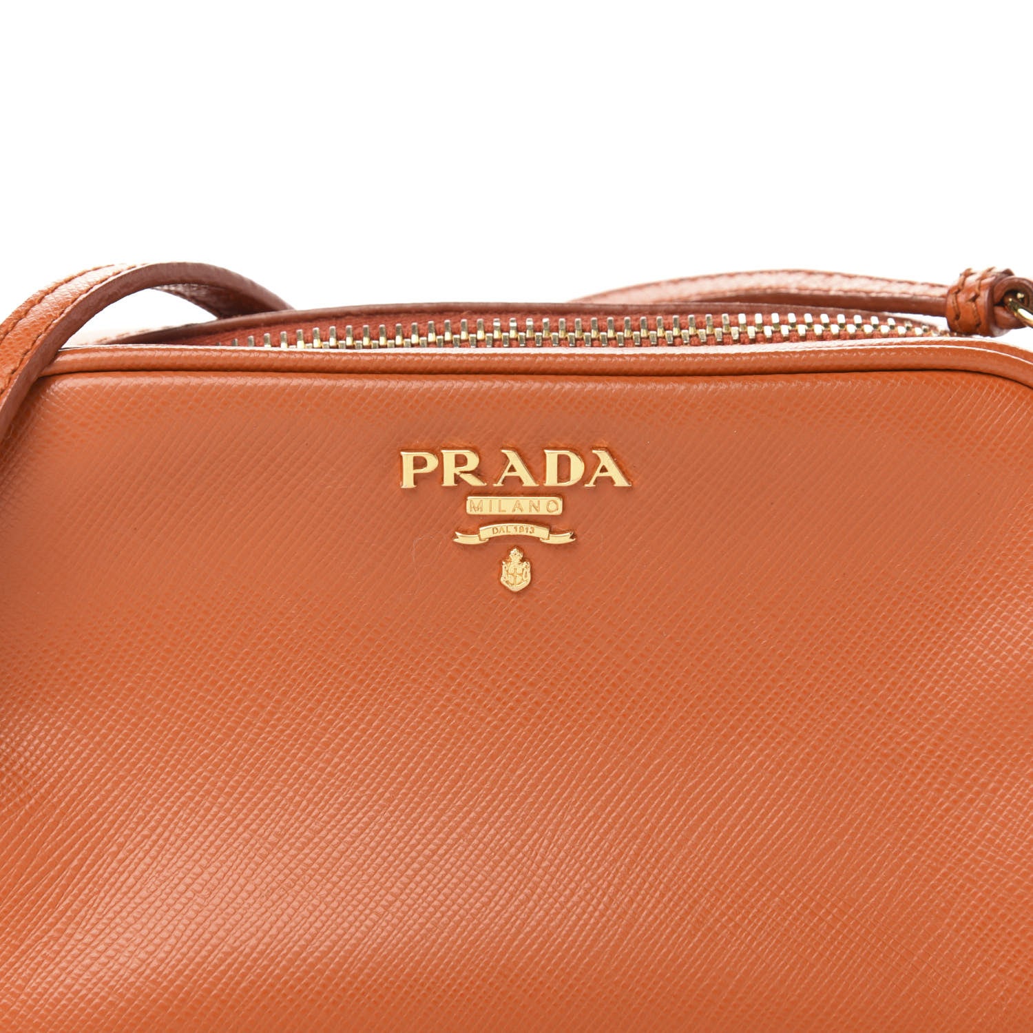 Prada Saffiano Mini Camera Crossbody Bag Papaya 10 of 10