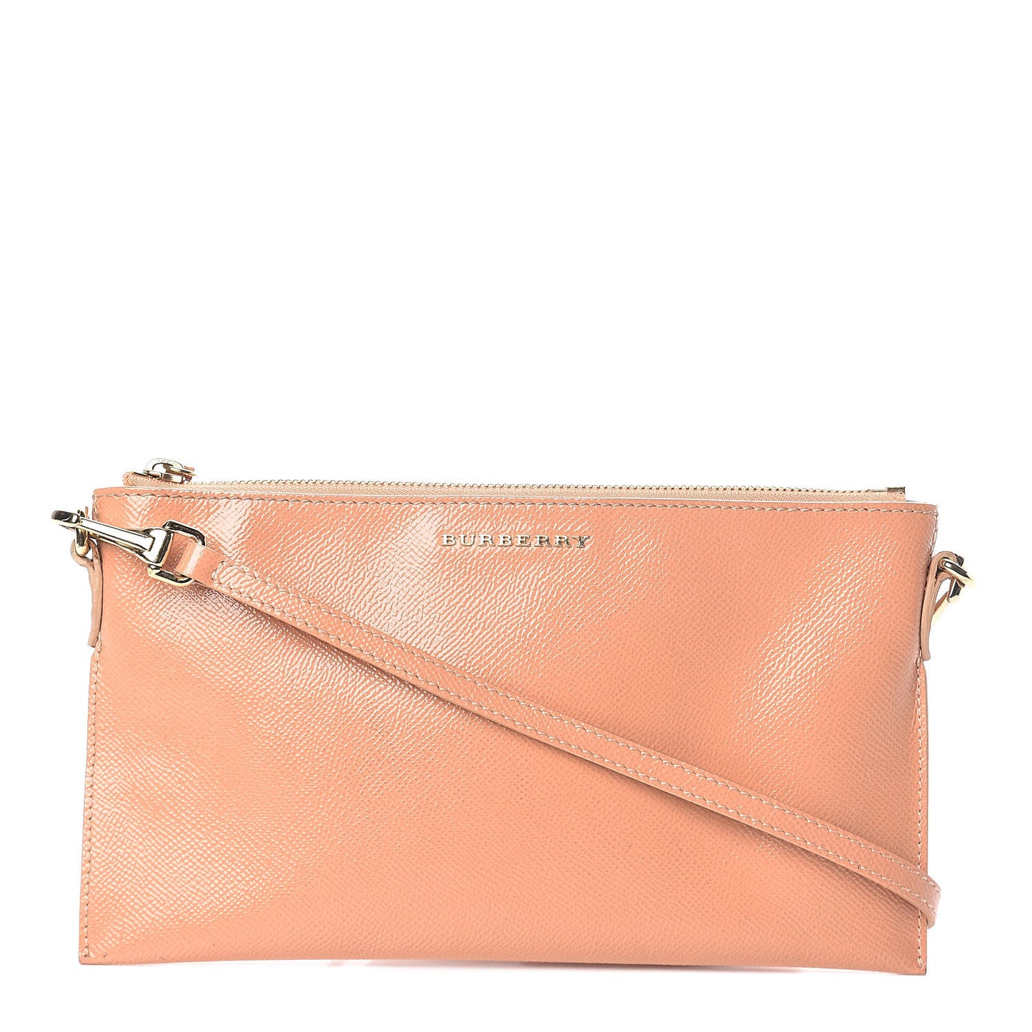 Patent Peyton Crossbody Clutch Bag Dusty Pink