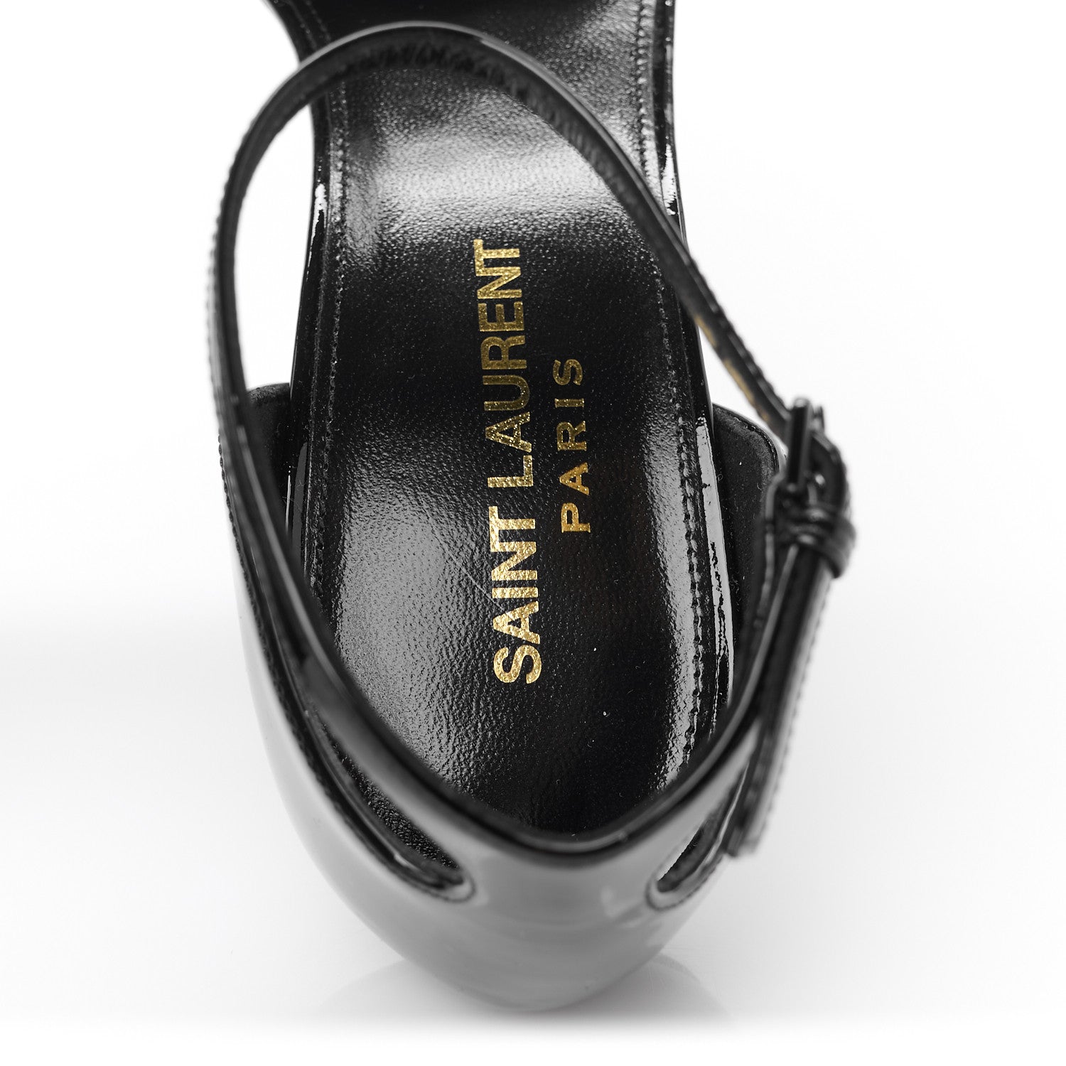 Saint Laurent Patent Calfskin Opyum 110 Sandals 37 Black 7 of 10