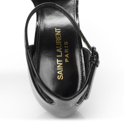 Saint Laurent Patent Calfskin Opyum 110 Sandals 37 Black 7 of 10