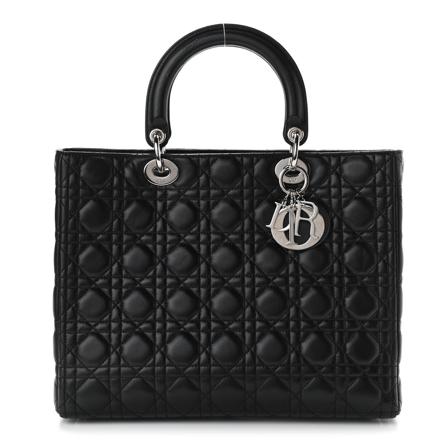 Lambskin Cannage Large Lady Dior Black