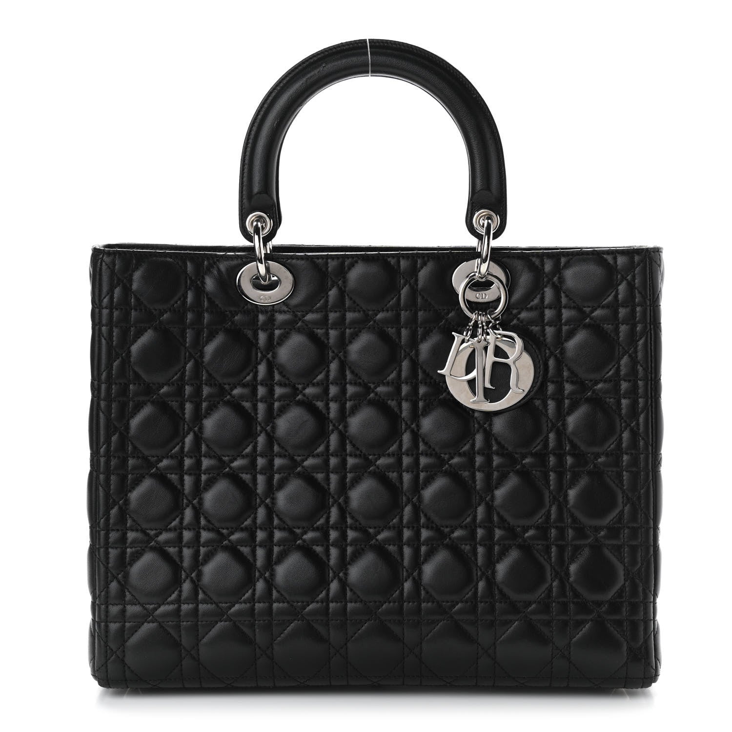 Christian Dior Lambskin Cannage Large Lady Dior Black 1 of 13