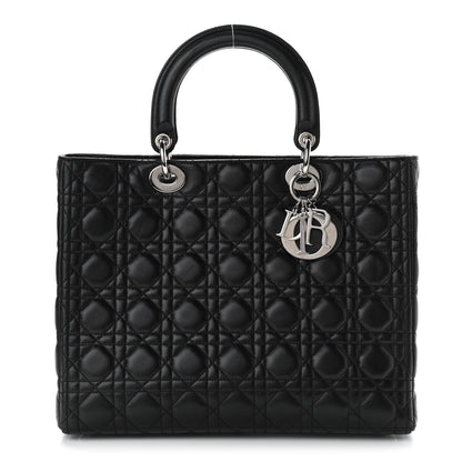 Christian Dior Lambskin Cannage Large Lady Dior Black 1 of 13