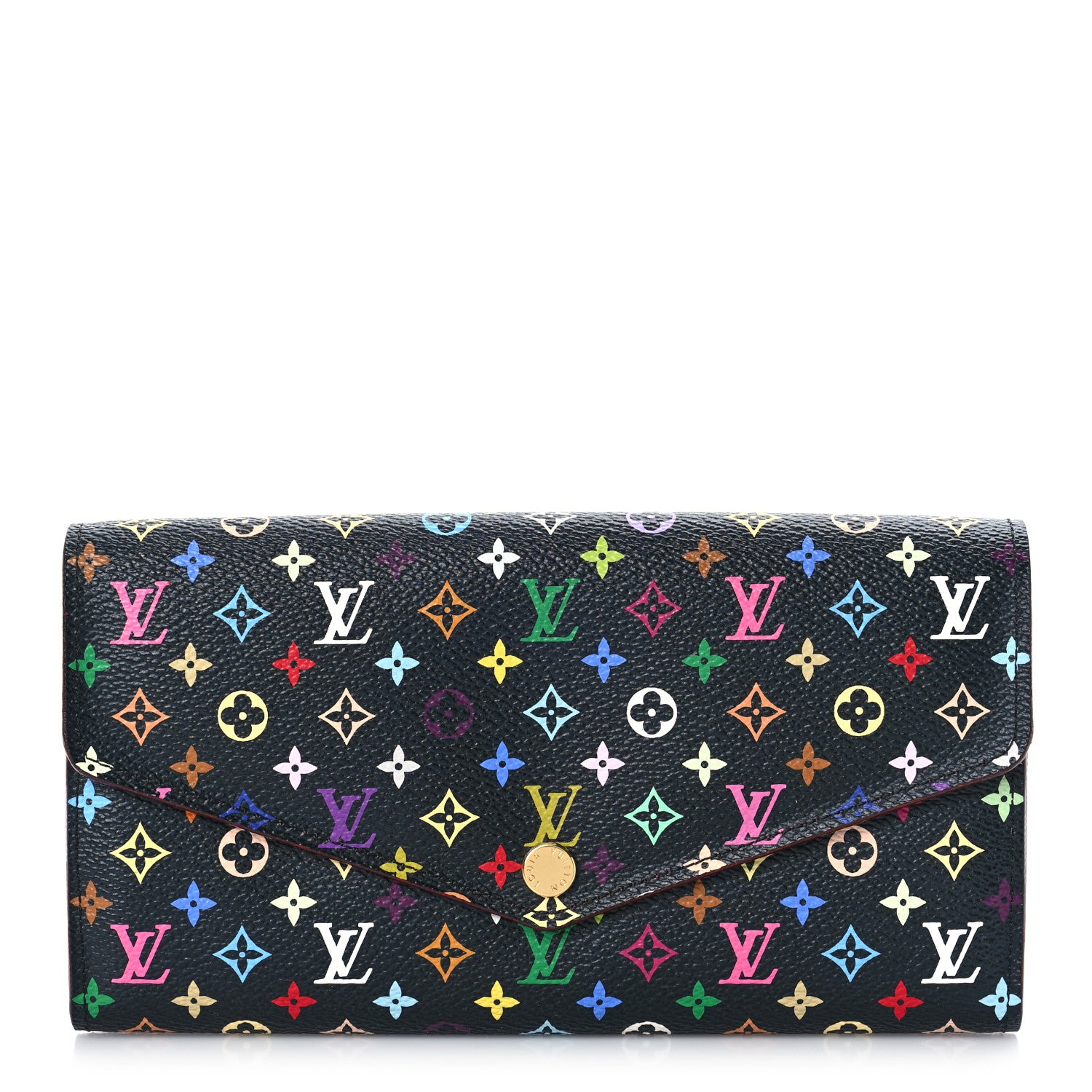 Louis Vuitton Monogram Multicolor Sarah Wallet NM Black Grenade 1 of 10
