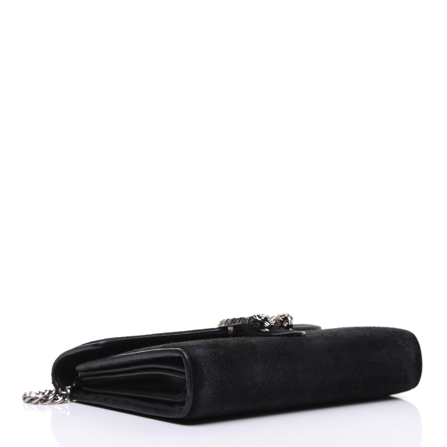 Suede Mini Dionysus Chain Wallet Black