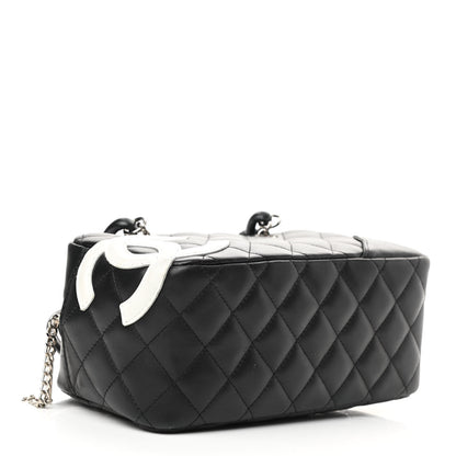 Chanel Calfskin Quilted Small Cambon Bowler Black White 3 of 9