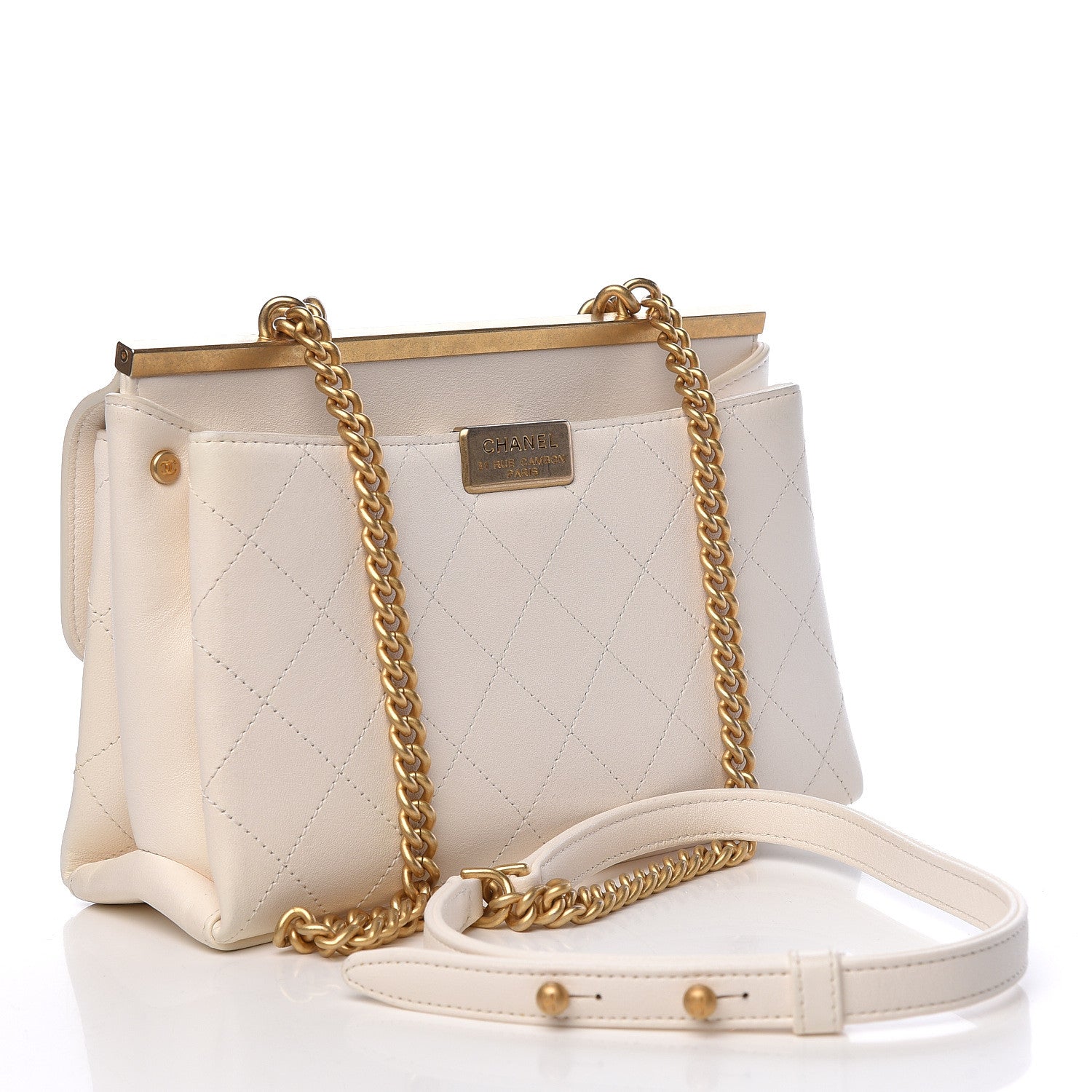 Chanel Lambskin Quilted Small Coco Lux Flap White 3 of 13